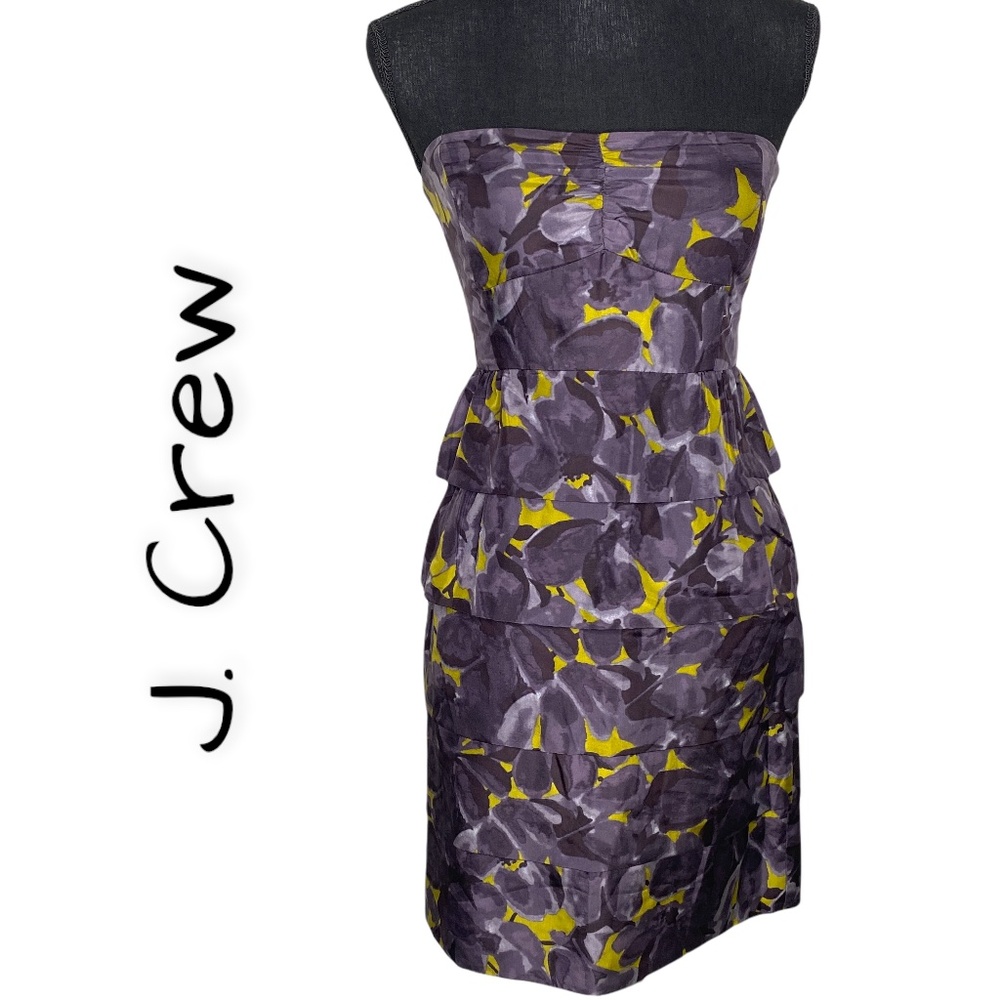 J.CREW Tiered Strapless Evening Dress, Size 0